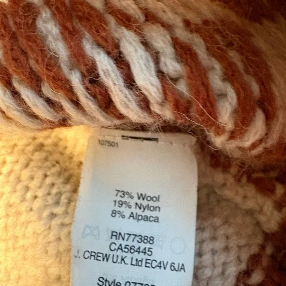 Madewell Chevron Sweater - Cream, Red, and Brown (fits snugly) - Picture 5 of 6